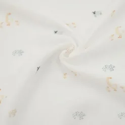 Bamboom Swaddle Muslin - Medium - 75 x 75 - Farm Buddies / Light Sand / Offwhite