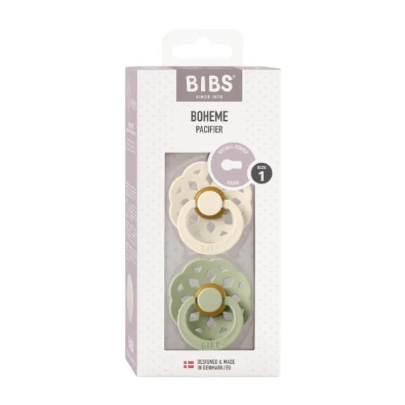 BiBs Boheme Fopspeen - Rond - 2 Stuks - 0-6 Mnd - Woodchuck/Blush