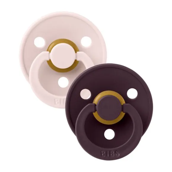 BiBs Colour Fopspeen - Rond - 2 Stuks - 6-18 Mnd - Petal/Plum