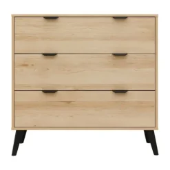 Bopita Fay Commode - 3 Laden - Naturel/Mat Zwart