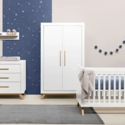 Bopita Fenna Babykamer Wit / Naturel | Bed 60 x 120 cm + Commode