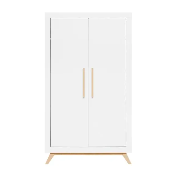 Bopita Fenna Babykamer Wit / Naturel | Bed 60 x 120 cm + Commode + Kast 2-Deurs