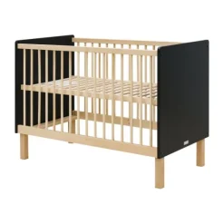 Bopita Floris Babybed Zwart / Naturel 60 x 120 cm