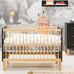 Bopita Floris Babybed Zwart / Naturel 60 x 120 cm