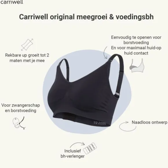 Carriwell Padded Voedingsbh Zwart S