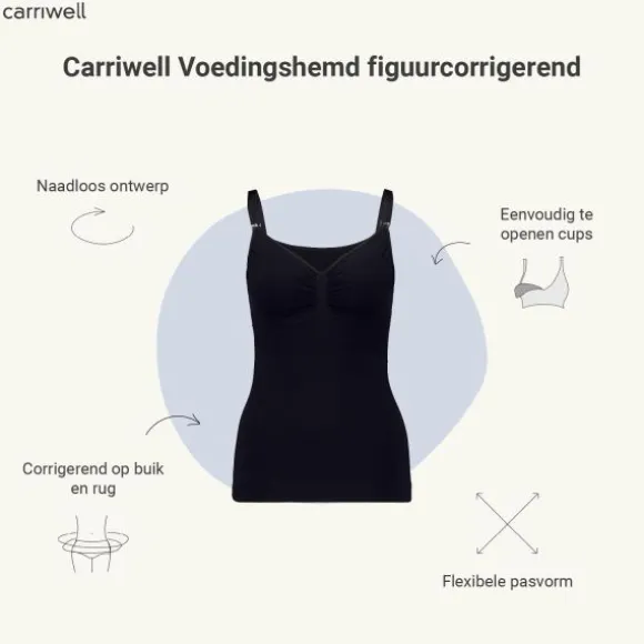 Carriwell Voedingshemd - Mt. M - Zwart