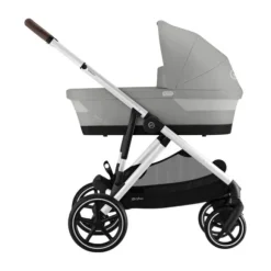 Cybex Gazelle S Kinderwagen - Silver - Stone Grey | Cybex Cloud G I-Size Plus Autostoeltje - Stone Grey | Cybex Base G | Autostoel adapters