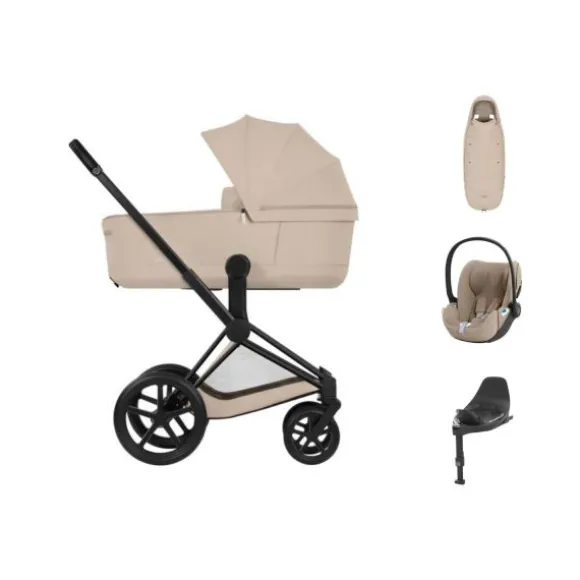 Cybex Priam 5 Comfort Kinderwagen Bundel - Matt Black/Cozy Beige