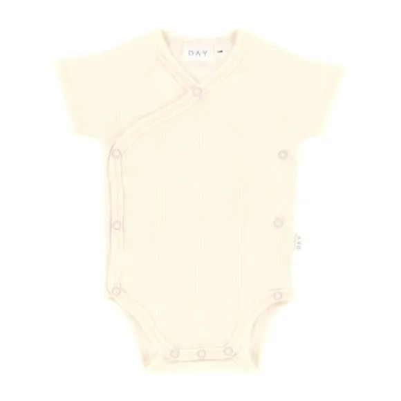 DAY Overslagromper Korte Mouw Rib - Mt. 50/56 - Cream
