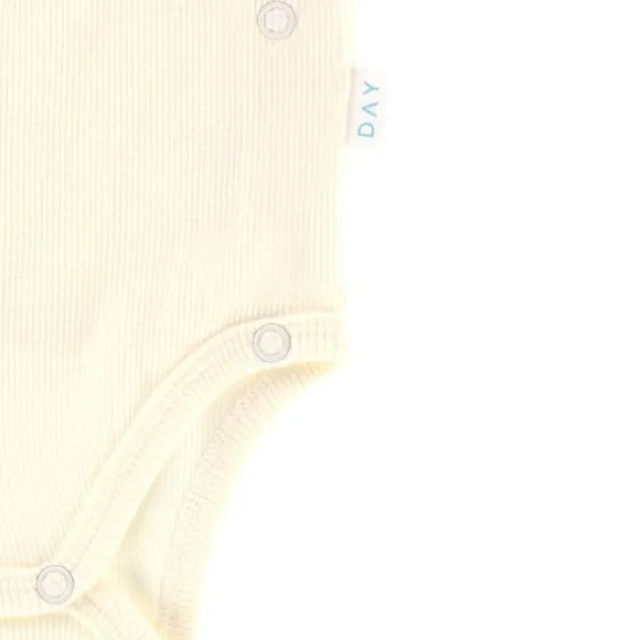 DAY Overslagromper Korte Mouw Rib - Mt. 50/56 - Cream
