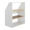Diagone Onderkast Schuine Wand 3 Open Vakken – Eik / Wit