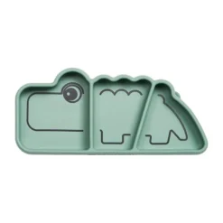 Done By Deer Stick & Stay Snack Bord - Croco - Silicone - Green