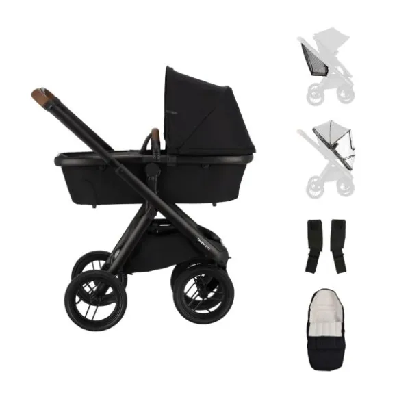 Dubatti One E6 Kinderwagen Dark Brown / Pitch Black | Dubatti by Römer Autostoeltje Babysafe Pro | Vario Base 5Z