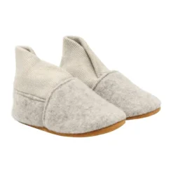 En Fant Wool Slippers Rib - Sand Melange - Maat 19/20