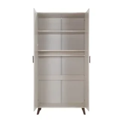 Europe Baby Olivia II Kledingkast 2-Deurs - Oatmeal / Walnoot - Retro