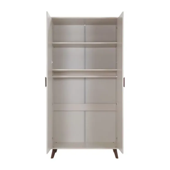 Europe Baby Olivia II Kledingkast 2-Deurs - Oatmeal / Walnoot - Retro