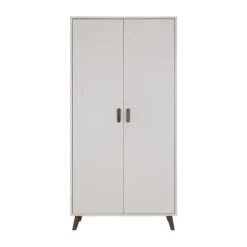 Europe Baby Olivia II Kledingkast 2-Deurs - Oatmeal / Walnoot - Retro