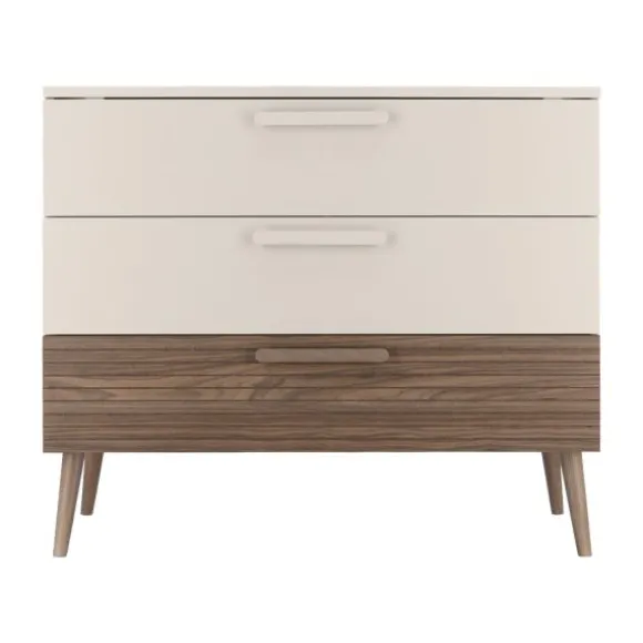 Europe Baby Sev Babykamer Cashmere/Walnoot | Ledikant 60x120 cm + Commode + Kast 2-Deurs