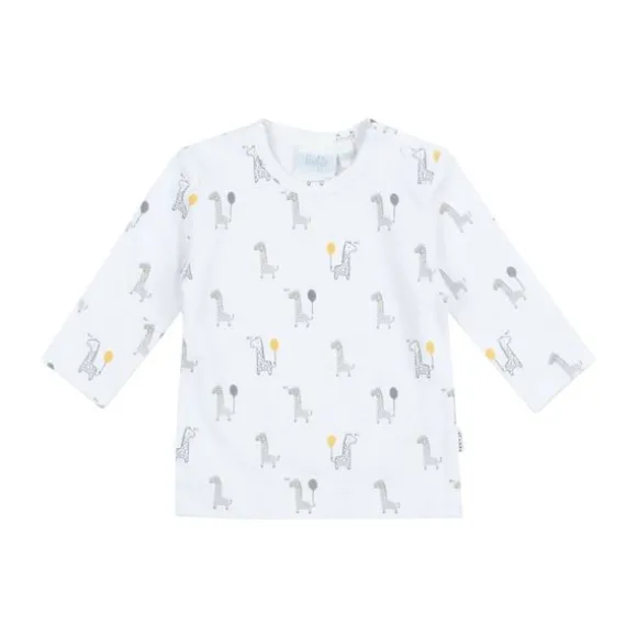Feetje AOP Giraffe T-Shirt Lange Mouwen Wit Mt. 62