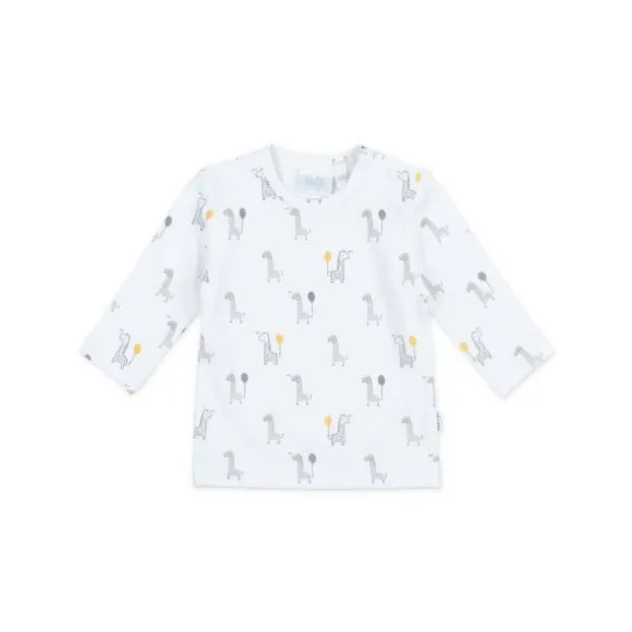 Feetje AOP Giraffe T-Shirt Lange Mouwen Wit Mt. 62