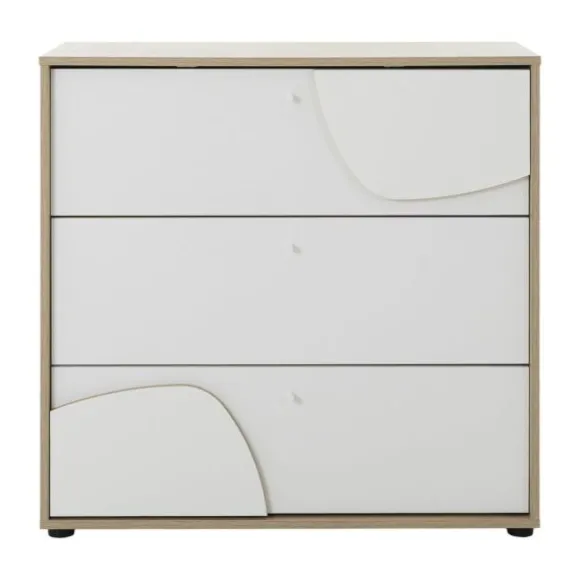 Galipette Basile Commode - 3 Laden - Wit/Eikenhout