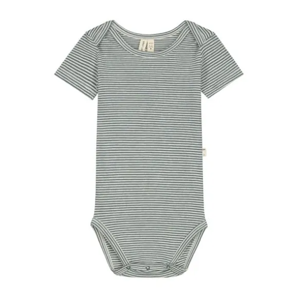 Gray Label Romper - Blue Grey/Cream - 0-3 Mnd
