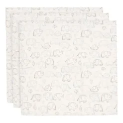 Jollein Hydrofiele Doek Small 70x70 cm - Elephant Tales – 3 Stuks