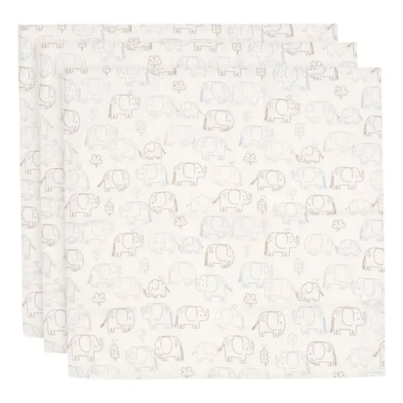 Jollein Hydrofiele Doek Small 70x70 cm - Elephant Tales – 3 Stuks