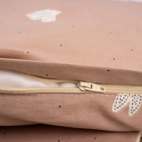 Julius Zöllner Organic Dekbedovertrek Set Birdy – Roze – 80/80 + 35/40 cm
