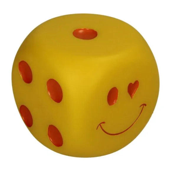 Kersten Ornament Dobbelsteen Smiley LED - Geel