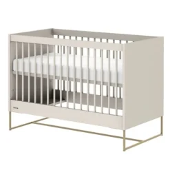 Kidsmill Intense II Babykamer Oatmeal / Patinated Brass | Ledikant 60 x 120 cm + Commode