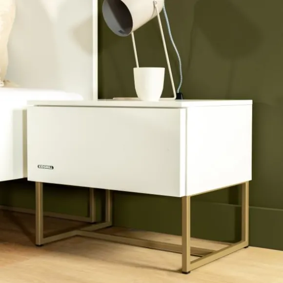 Kidsmill Intense II Nachtkastje - Wit / Patinated Brass