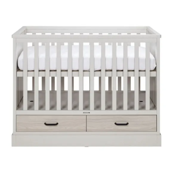 Kidsmill Newport Ledikant 60 x 120 cm - Incl. Zwarte Grepen - Oatmeal / Eiken