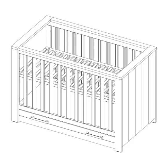 Kidsmill Sem Nautic Babybed Met Lade Grijs 60 x 120 cm
