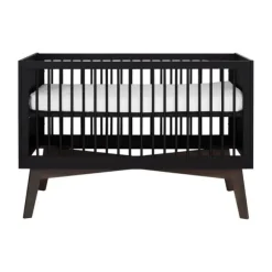 Kidsmill Sixties Babybed Zwart Mat / Walnoot 70 x 140 cm