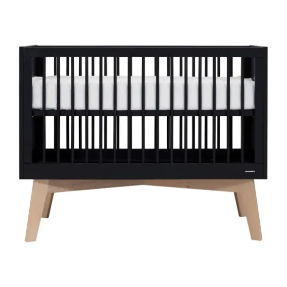 Kidsmill Sixties Babybed Zwart Mat / Naturel 60 x 120 cm