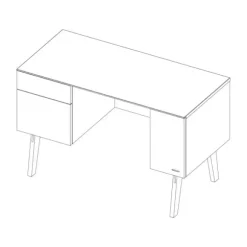 Kidsmill Sixties Bureau Wit Mat / Naturel
