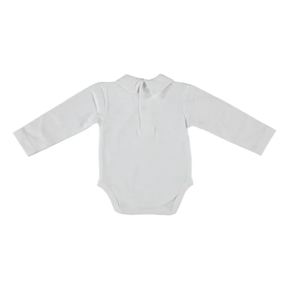 Klein Baby Romper Met Kraag - Lange Mouw - Mt. 50 - Off White