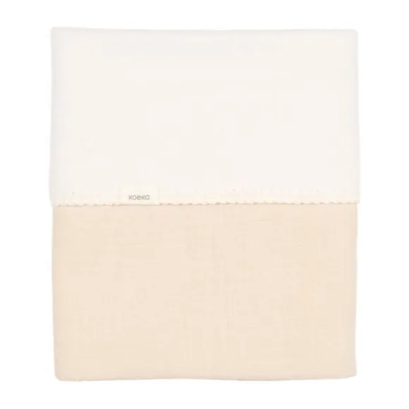 Koeka Fao Ledikantdeken - 100 x 150 cm - Katoen/Fleece/Wafel - Warm White