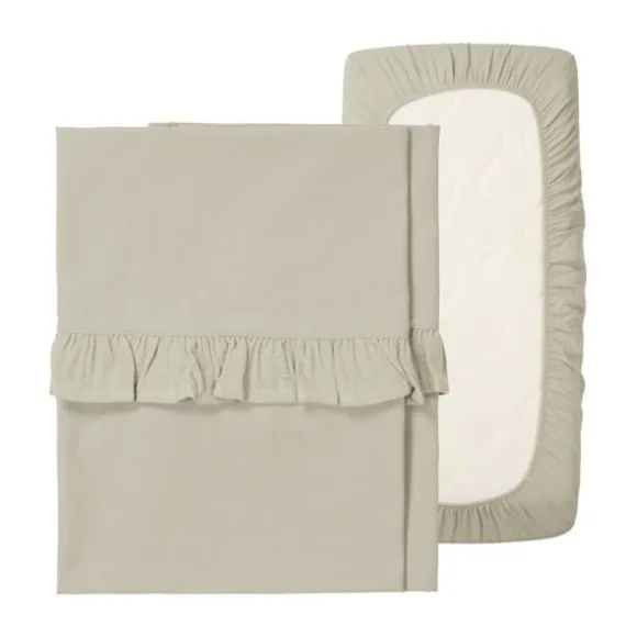 Koeka Faro Ruffle Set Wieg - Laken En Hoeslaken - Sage