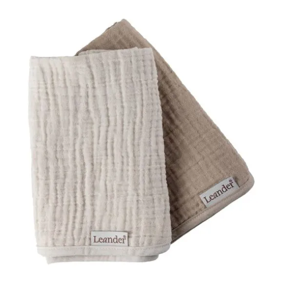 Leander Hydrofiele Doeken Organic Muslin - 2 Stuks - Cappuccino / Mocca
