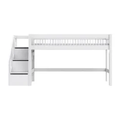 LIFETIME Breeze Halfhoogslaper Met Trapkast - Wit