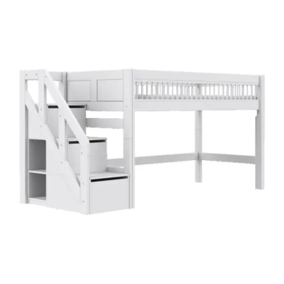 LIFETIME Breeze Halfhoogslaper Met Trapkast - Wit
