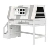 LIFETIME Kidsrooms Halfhoogslaper - My Hangout - Luxe Lattenbodem - Wit Gelakt