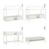 LIFETIME Kidsrooms 4 in 1 Bedcombinatie Met Dakframe Incl. Luxe Lattenbodem - Wit Gelakt