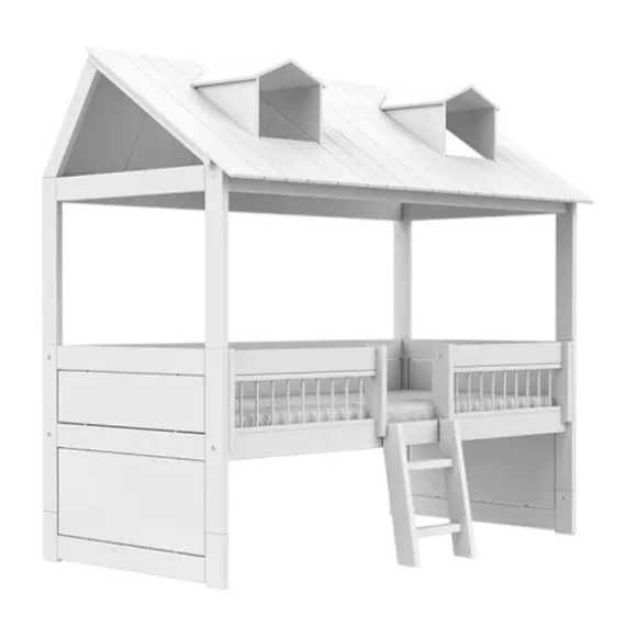 LIFETIME Kidsrooms Kajuitbed - Beachhouse - Met Trap & Luxe Lattenbodem - Wit