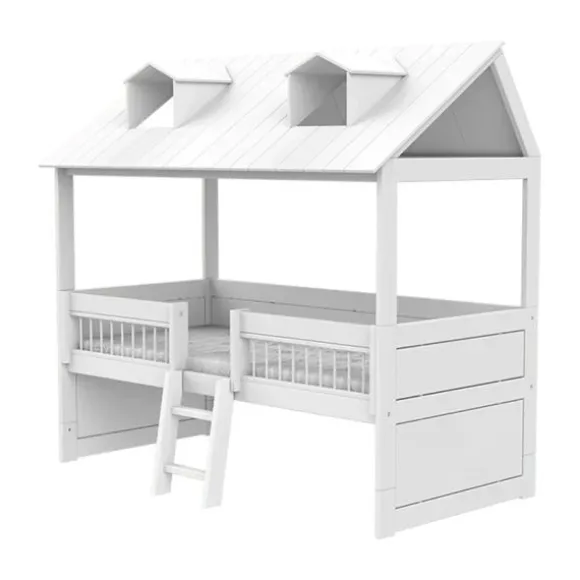 LIFETIME Kidsrooms Kajuitbed - Beachhouse - Met Trap & Luxe Lattenbodem - Wit