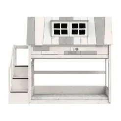 LIFETIME Kidsrooms Stapelbed Met Trapkast - Premium Rolbodem - White Wash