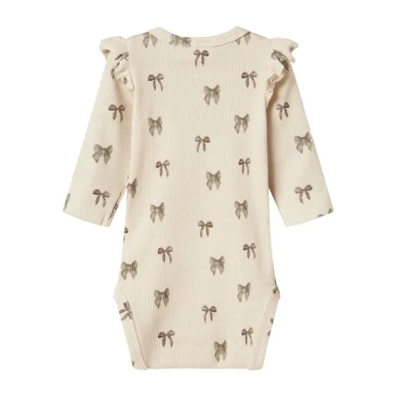 Lil' Atelier Bow Romper - Mt. 56 - Silver Peony