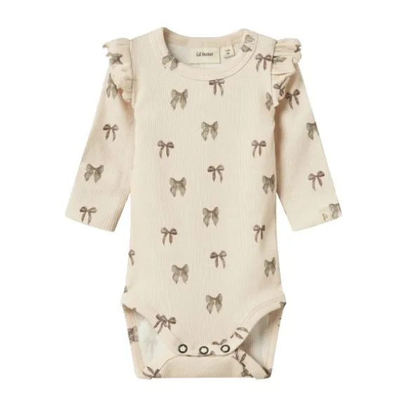 Lil' Atelier Bow Romper - Mt. 56 - Silver Peony